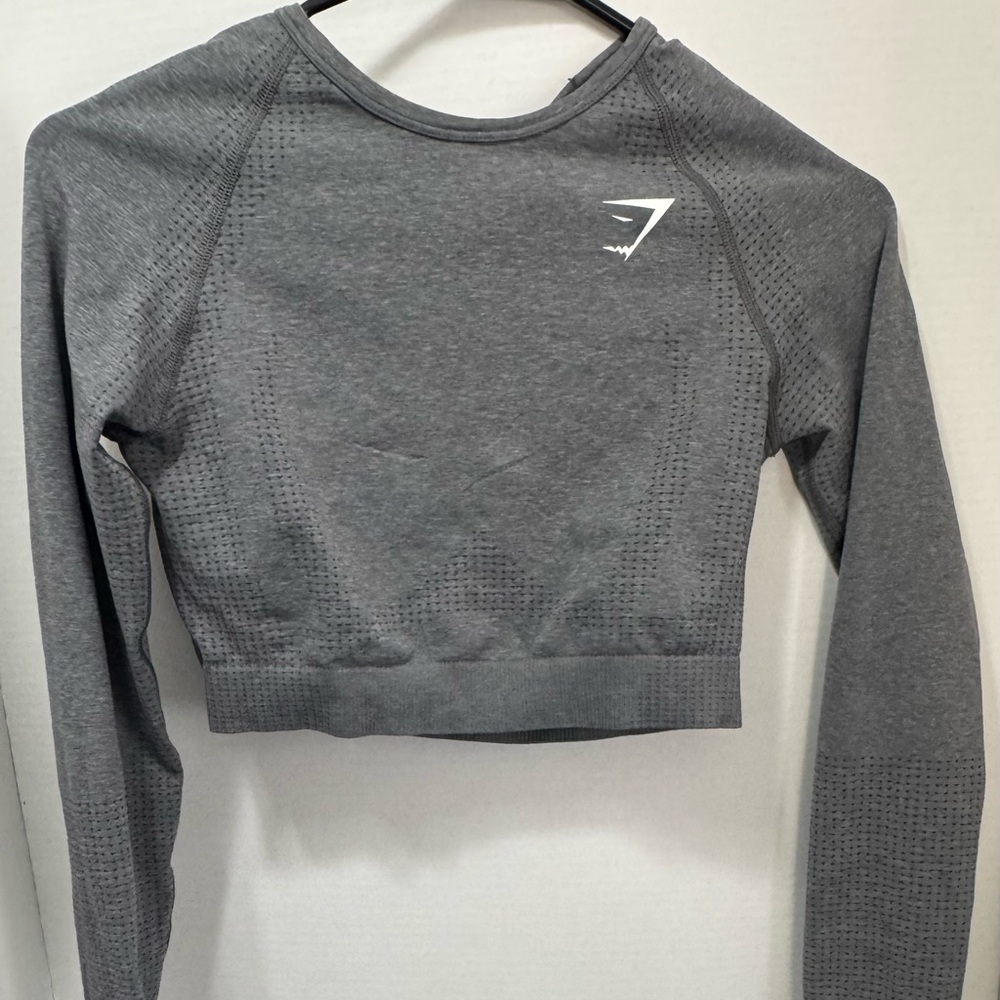 Gymshark Gray Seamless Long Sleeve Cropped Top
